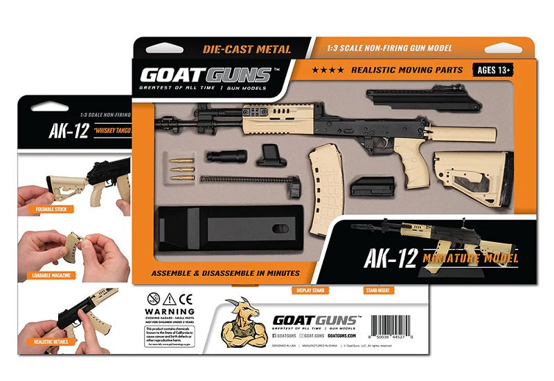 GoatGuns 1/3 Scale Die Cast AK12 Model, FDE AK12-FDE