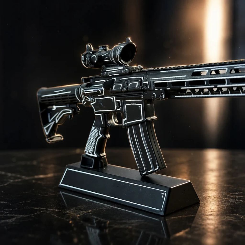 GoatGuns Nocturnal AR-15 Black Cel-Shaded 1:3 Diecast Display Model