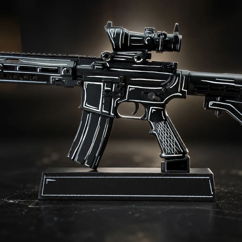 GoatGuns Nocturnal AR-15 Black Cel-Shaded 1:3 Diecast Display Model
