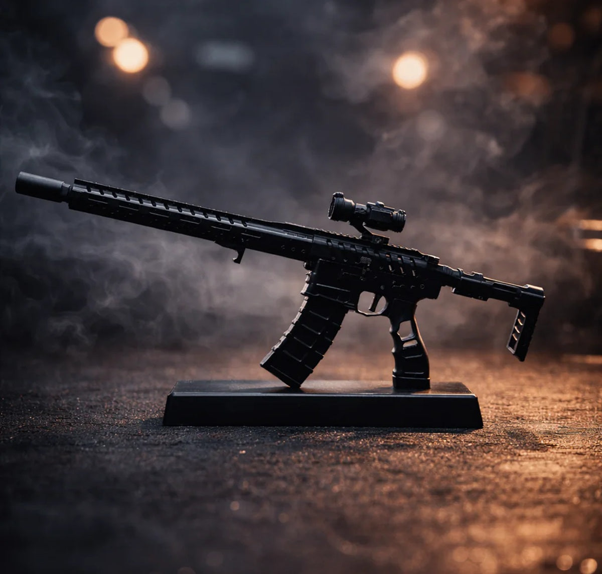 GoatGuns 1/3 Scale Diecast AR15 Skeleton Model 'Necromancer' – Black