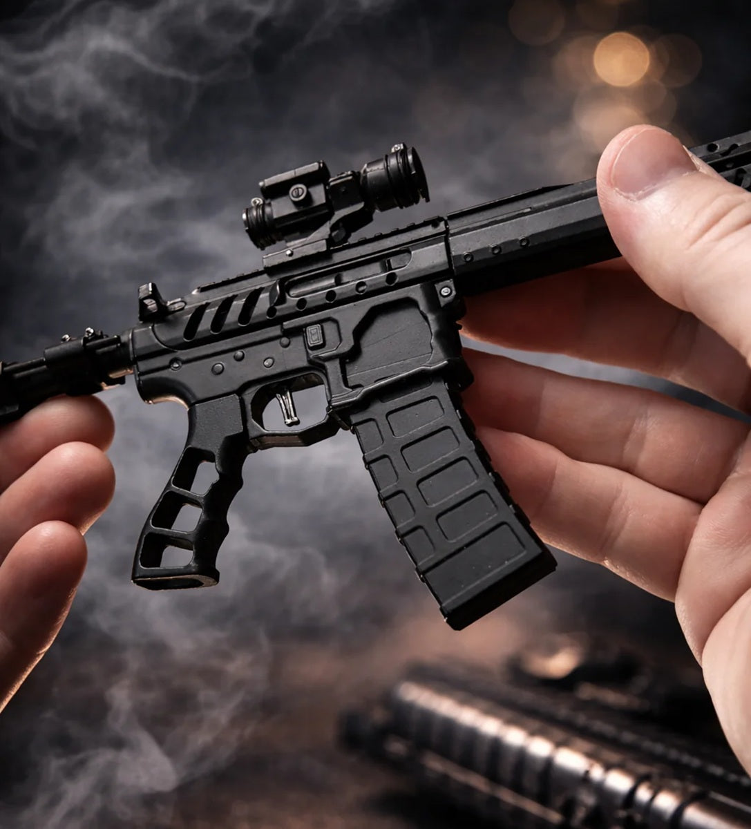 GoatGuns 1/3 Scale Diecast AR15 Skeleton Model 'Necromancer' – Black