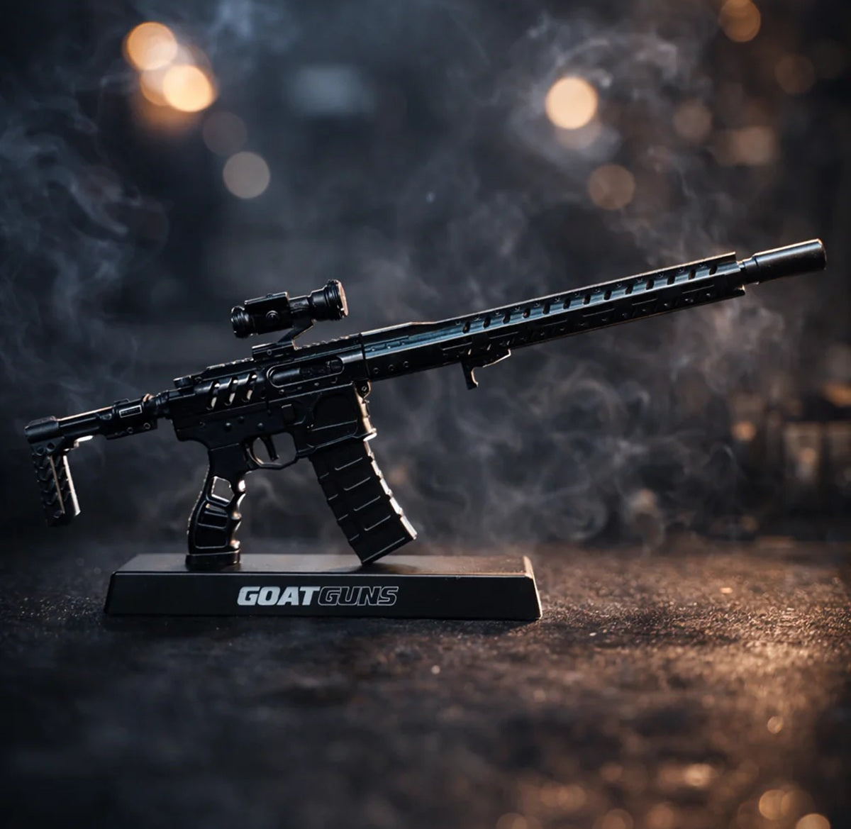 GoatGuns 1/3 Scale Diecast AR15 Skeleton Model 'Necromancer' – Black