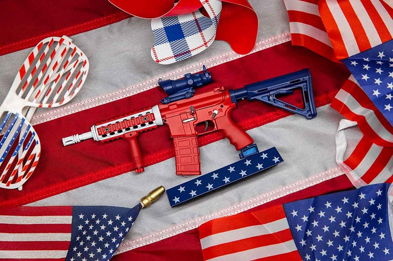 RC Hop Up Parts USA 250 Years of Freedom 1/3 Scale Replica Gun Case LED RGB COB Lights Includes Goat Gun AR-15 USA | Fits Goat Guns® Models