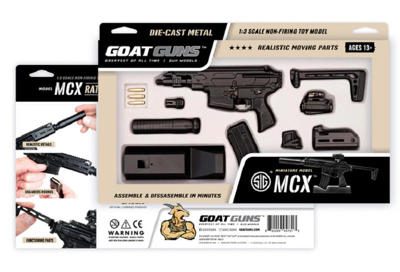 GoatGuns Die Cast SIG MCX SMG Gun Model Black MCX-BLACK