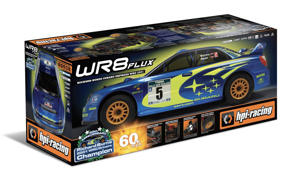 HPI Racing WR8 Flux 2001 WRC Subaru Impreza 1/8 4WD RTR Rally Car 160943