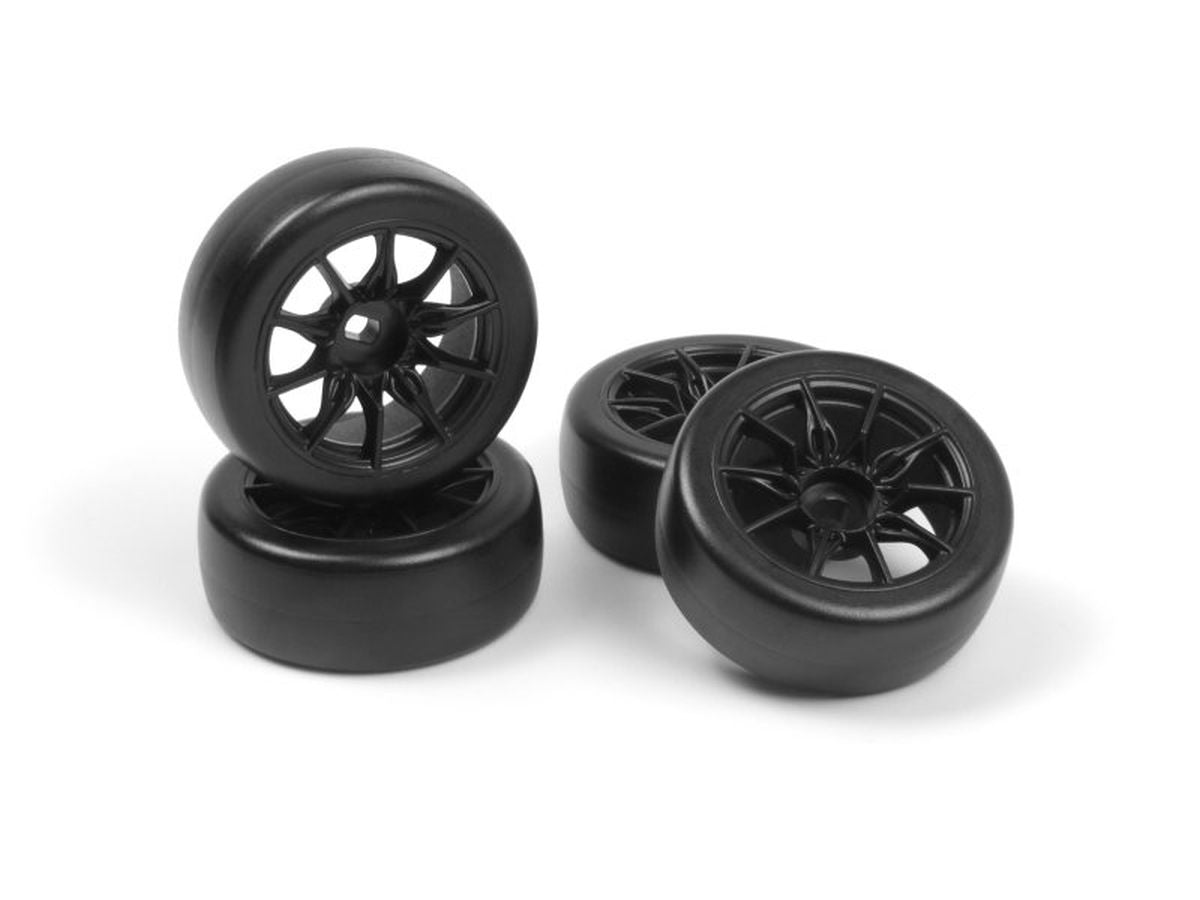HPI TSMK5-10 Drift Wheel/Tire Set Black