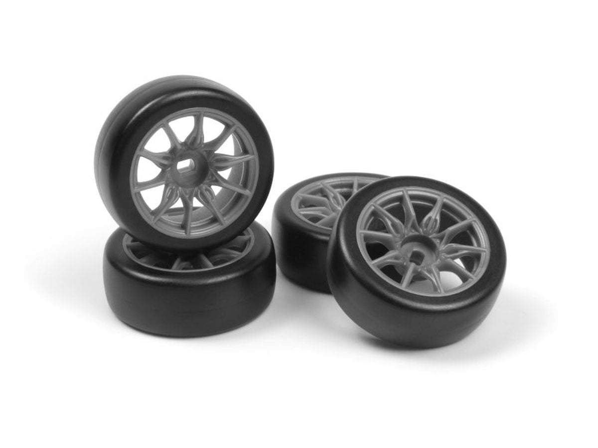 HPI TSMK5-10 Drift Wheel/Tire Set Gray