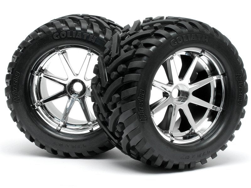 HPI Racing Mounted Goliath Tire 178X97mm on Blast Wheel Chrome Savage X