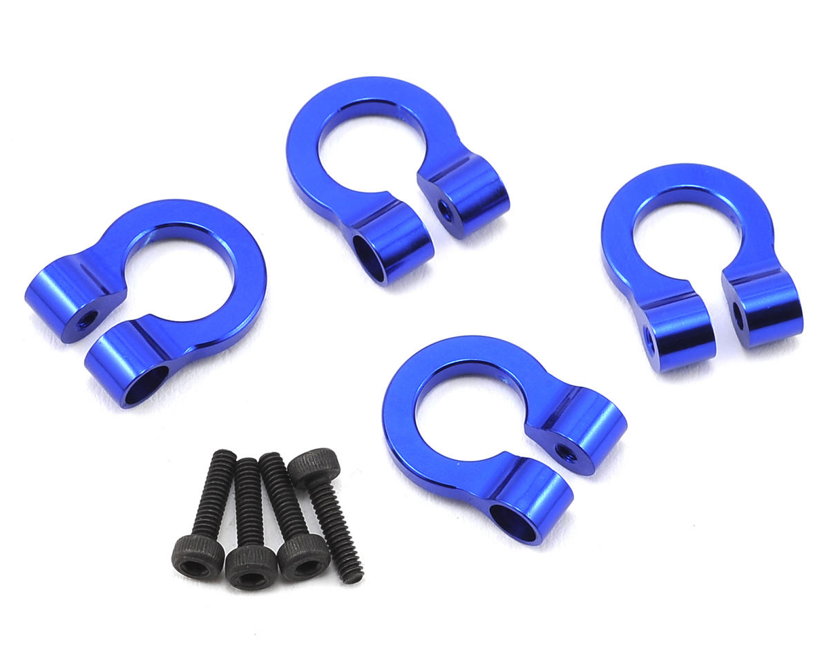 Hot Racing 1/10 Scale Aluminum Blue Tow Shackle D-Rings (4)