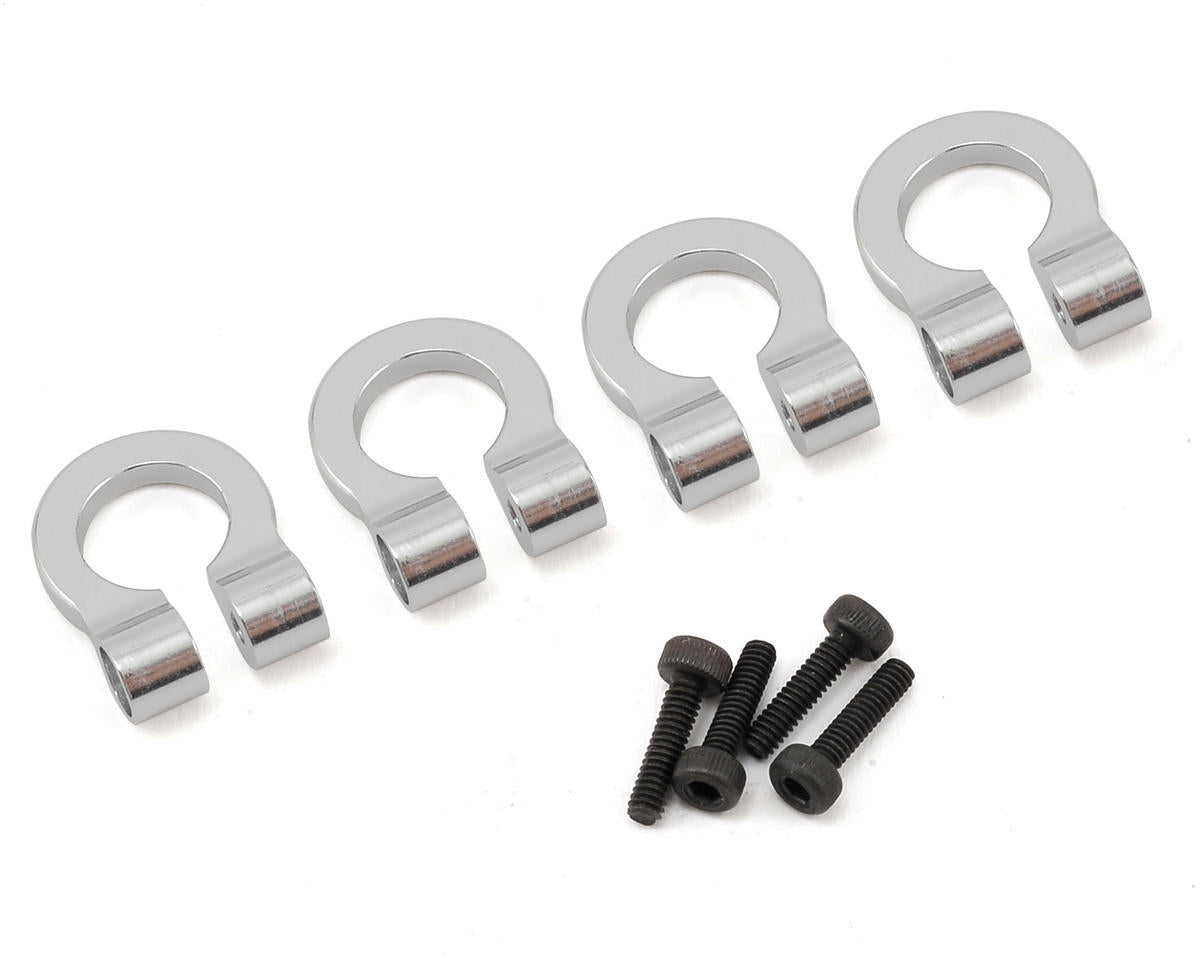 Hot Racing 1/10 Scale Aluminum Silver Tow Shackles D-Rings