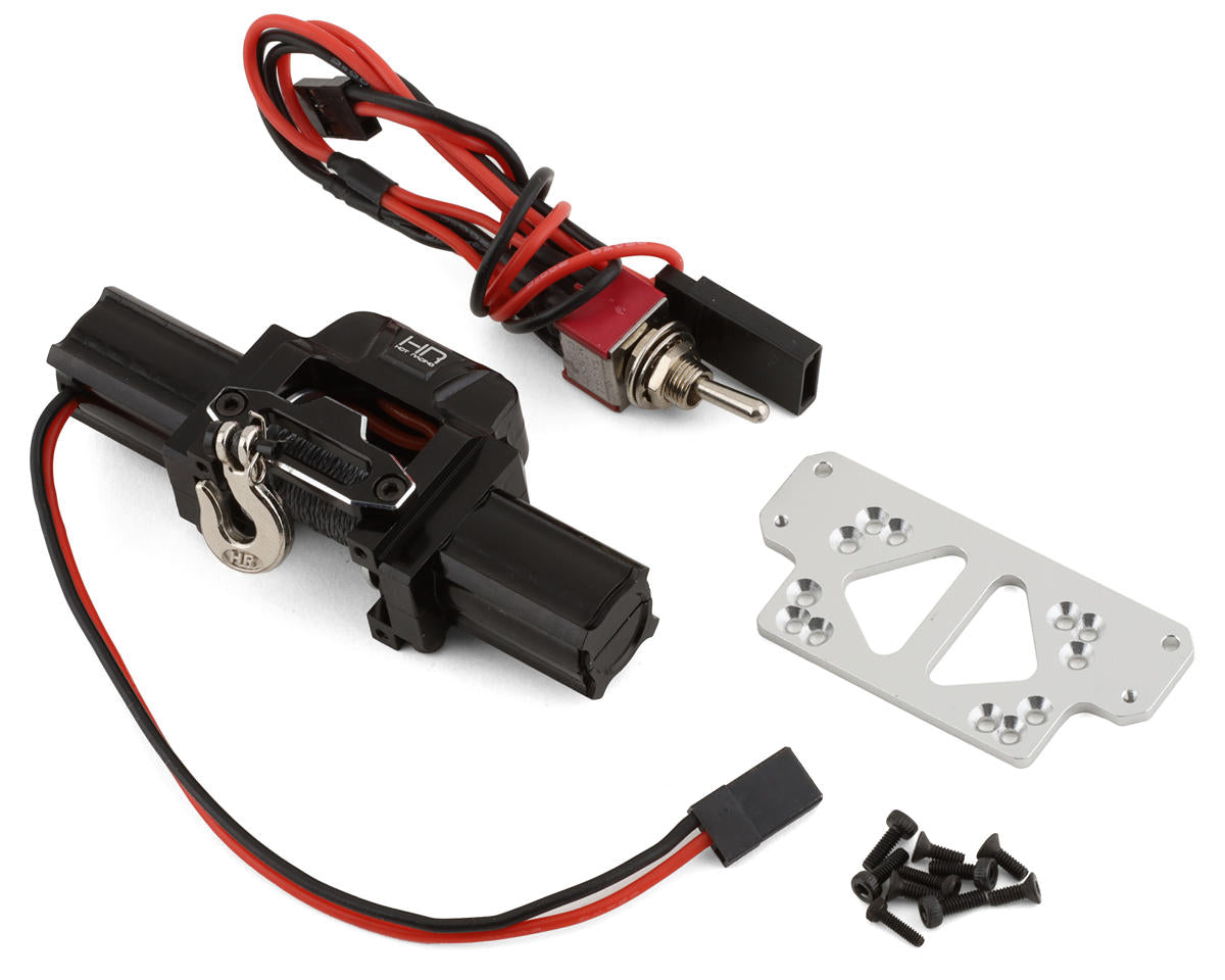 Hot Racing 1/10 Scale Black Aluminum Dual Motor Power Winch