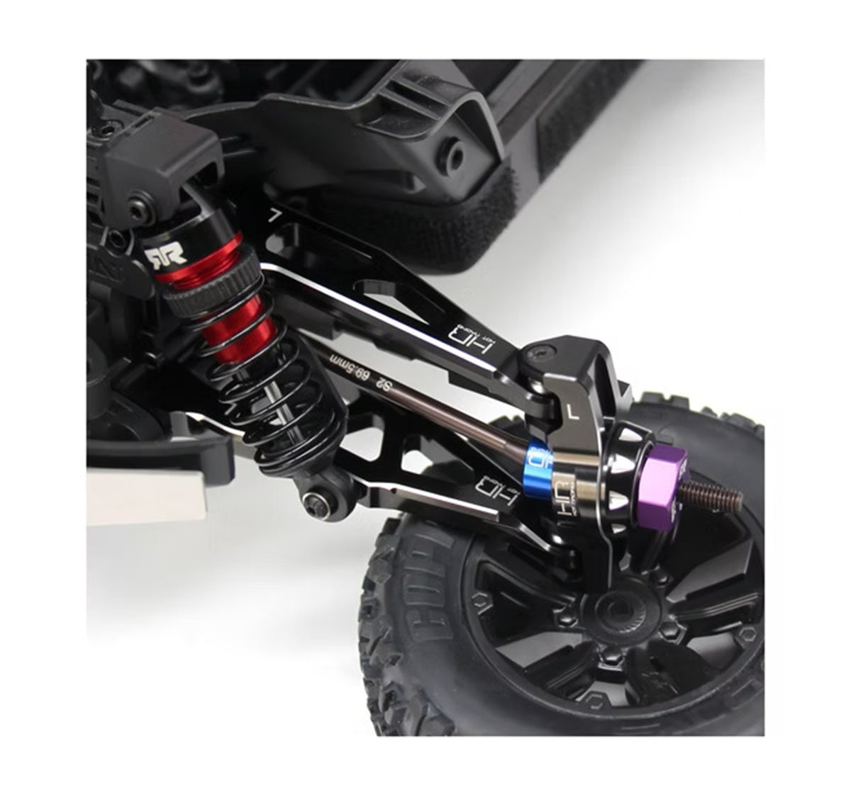 Hot Racing Aluminum Front Upper Suspension Arm Set D Mini Kraton 1/16 Upgrade