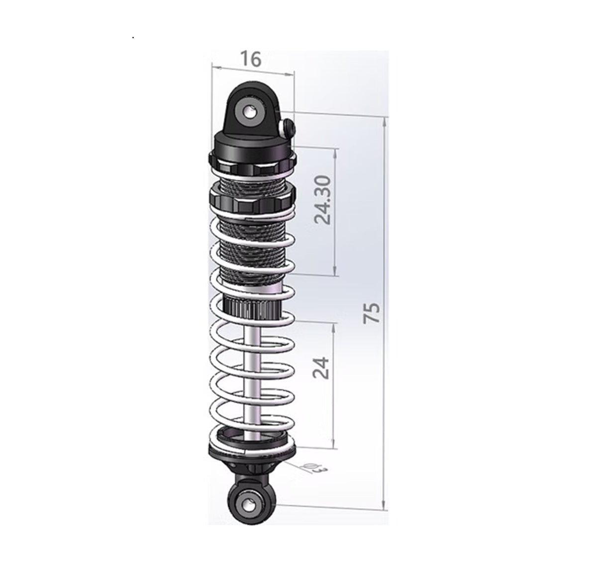 Hot Racing Aluminum Damper Shocks 75mm Rear 2-Pack Arrma Mini Kraton