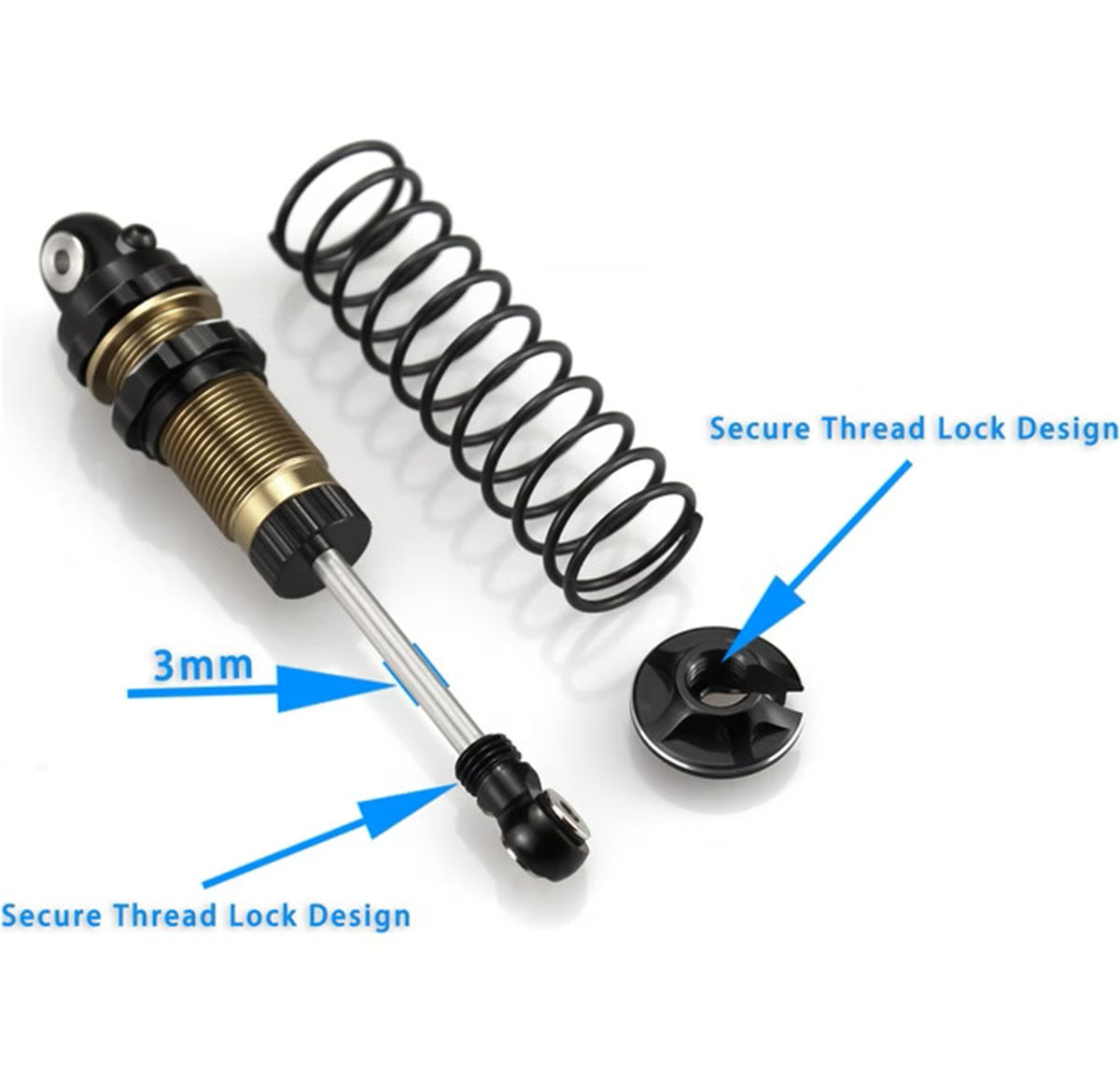 Hot Racing Aluminum Damper Shocks 75mm Rear 2-Pack Arrma Mini Kraton