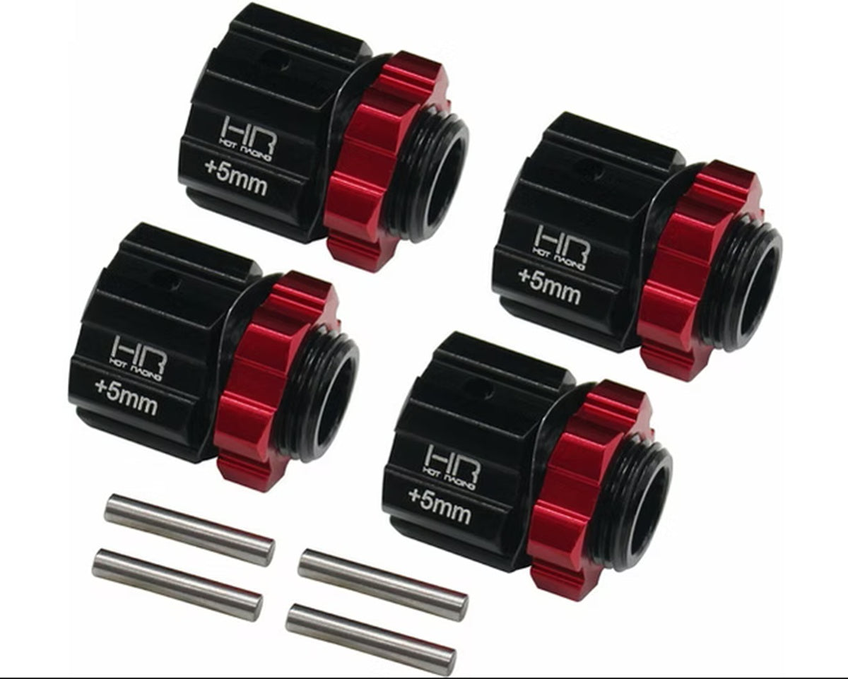 Hot Racing Aluminum 17mm Hex Hubs with 5mm Offset for Arrma 1/8 4x4 Vehicles