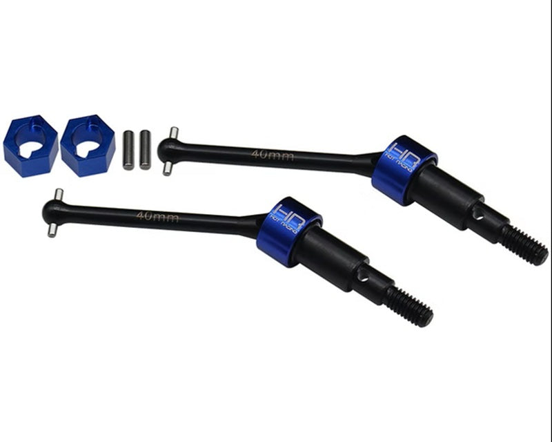 Hot Racing Heavy-Duty Narrow Steel Rear CVD Axles with Aluminum Hex Hubs for Losi Grom Nascar