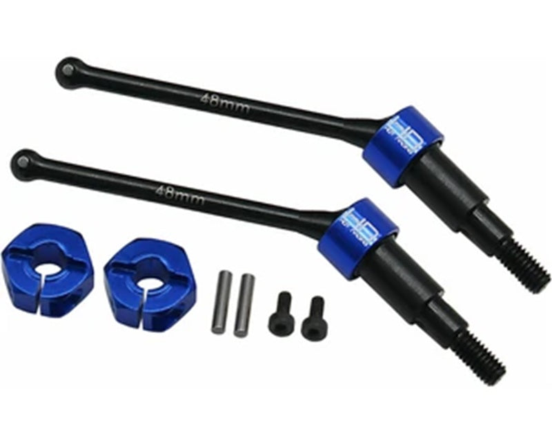 Hot Racing Heavy-Duty Steel Universal Front CVD Axles with Aluminum Hex Hubs for Arrma Grom