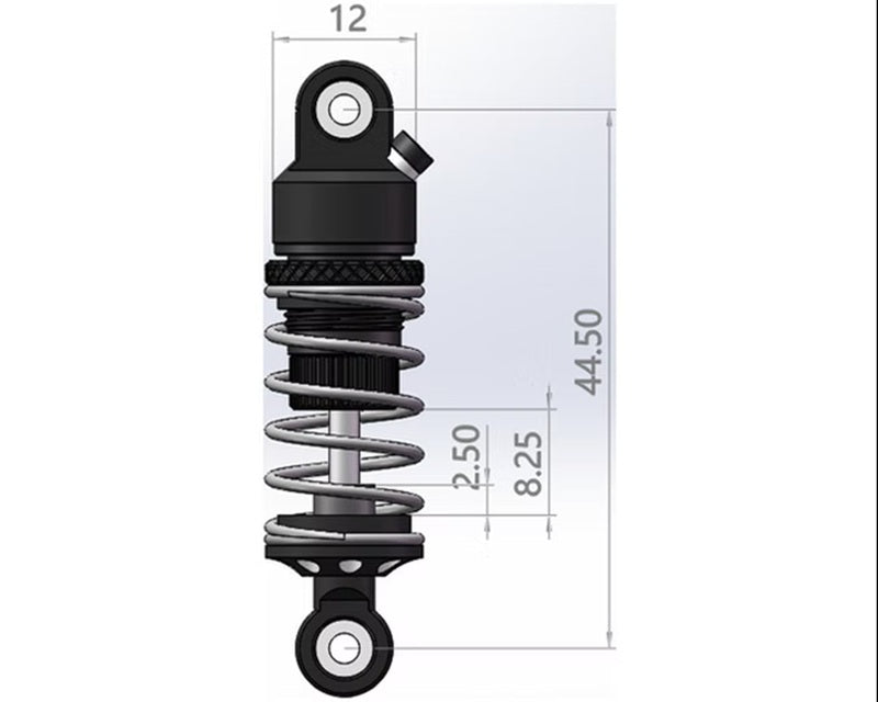 Hot Racing CNC Aluminum 44.5mm Threaded Damper Shocks (Pair) for Losi Grom Nascar 1/12