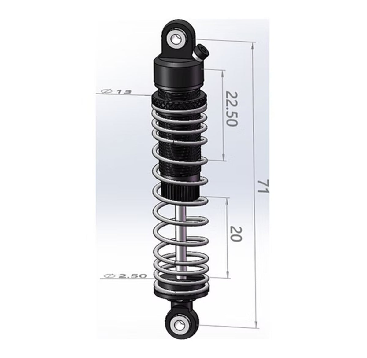 Hot Racing 71mm Aluminum Shocks (Pair) – Grom MT 1/18 Hop-Up Upgrade