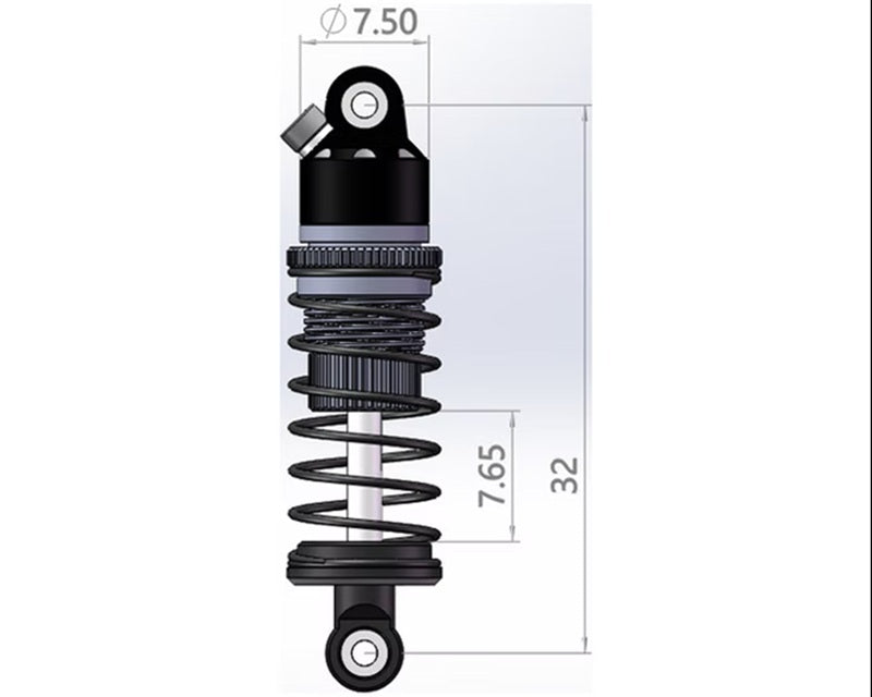 Hot Racing CNC Aluminum 32mm Threaded Damper Shocks (Pair) for Losi Micro-B 1/24