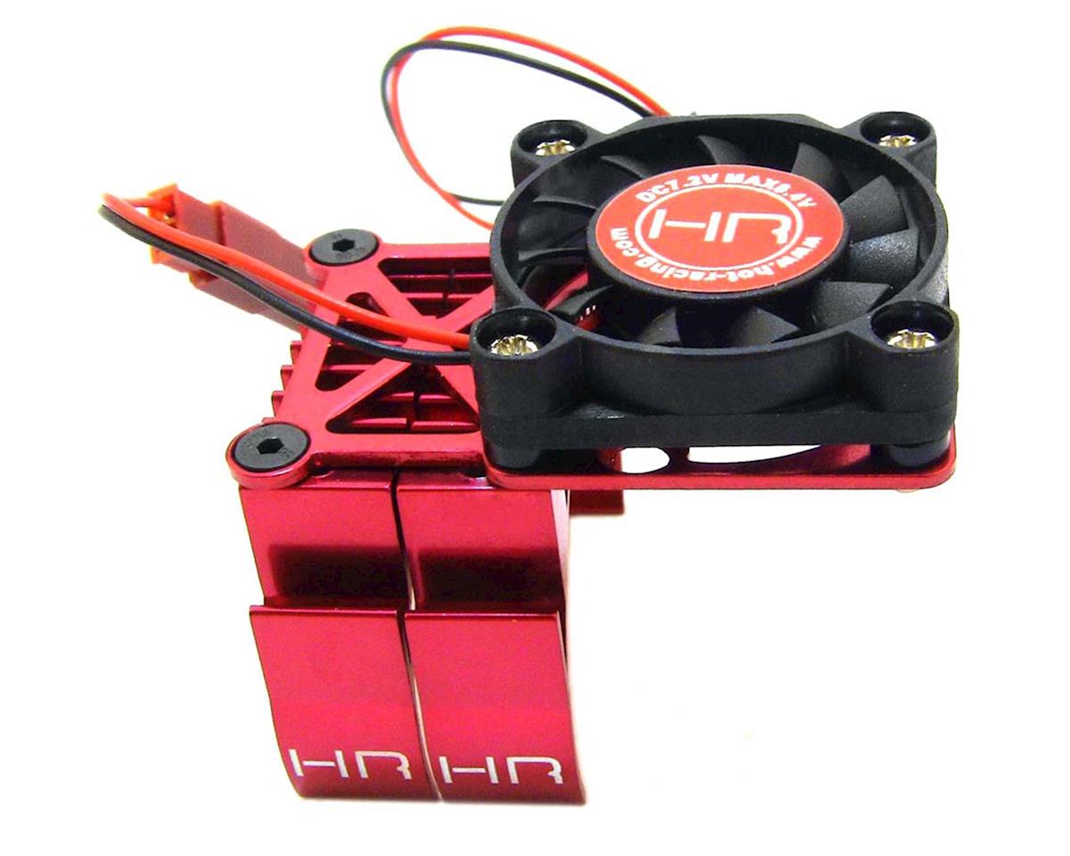 Hot Racing Clip-On Two-Piece Motor Heat Sink with Fan Red