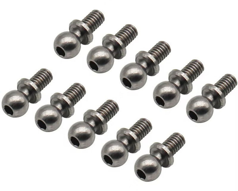 Hot Racing Stainless Steel 9mm Ball Stud Set (10-Pack) for Losi Mini-T2, JRX2, JRXT Drag
