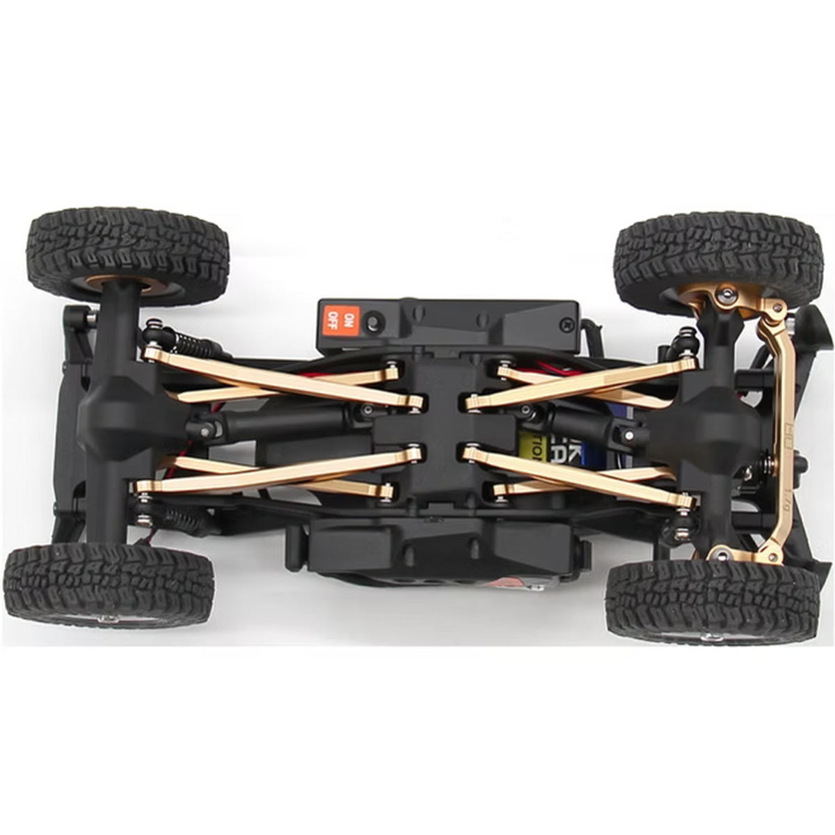 Hot Racing No-Flex Brass 4-Link Upgrade Set for Axial SCX24 LWB