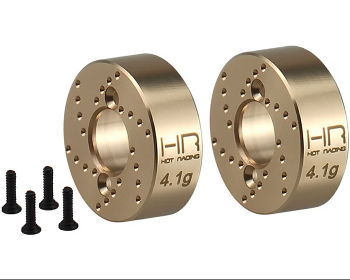 Hot Racing 4.1g Brass Rear Hub Weight for Axial SCX24 Axles
