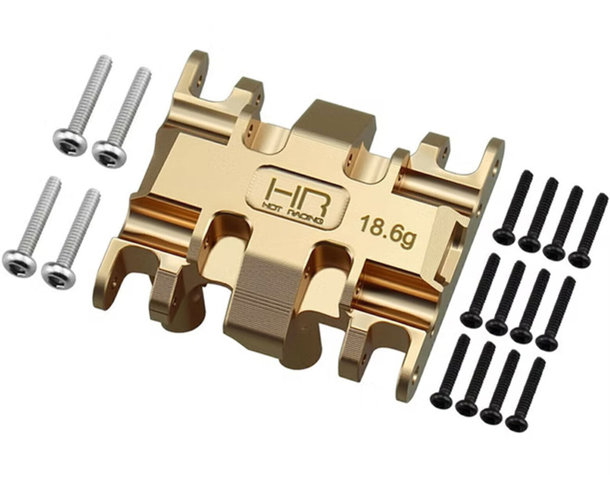 Hot Racing Brass Lower Center Gearbox Mount Skid for Axial SCX24