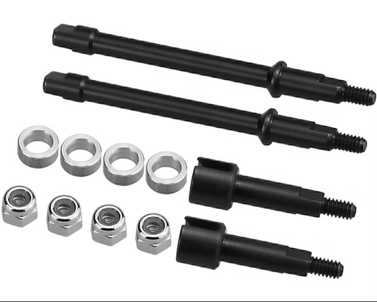 Hot Racing +2mm Wide-Track Hardened Steel Drive Stub Axles for Axial SCX24