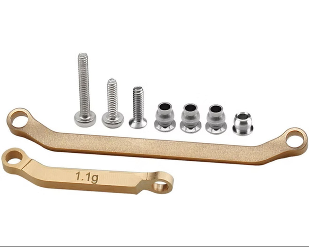 Hot Racing Brass Tight-Tolerance Steering Fix Link Set for Axial SCX24
