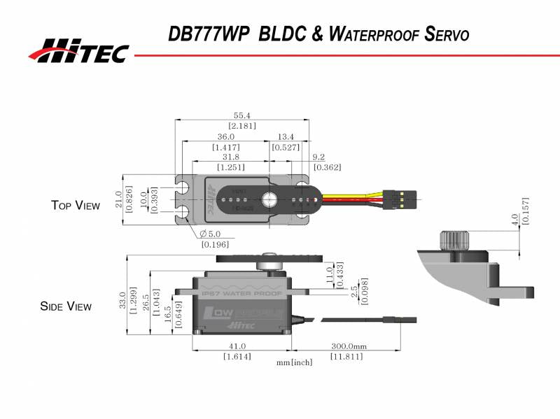 Hitec DB777WP 32-Bit MCU, Low Profile Waterproof Servo 36778S