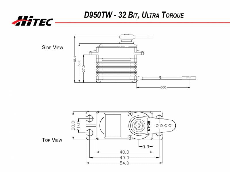 Hitec D950TW 32bit, Wide Voltage, Ultra Torque, Titanium Gear 36950S