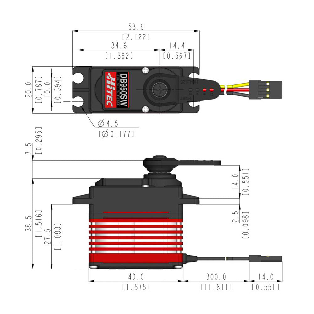 Hitec DB950SW Wide Voltage Steel Gear 25T Digital Brushless 36958S