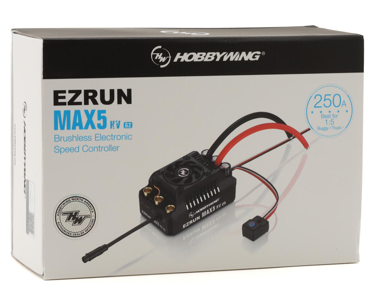 Hobbywing EZRun MAX5 G2 1/5 Scale Waterproof Brushless ESC (250A 6-12S)