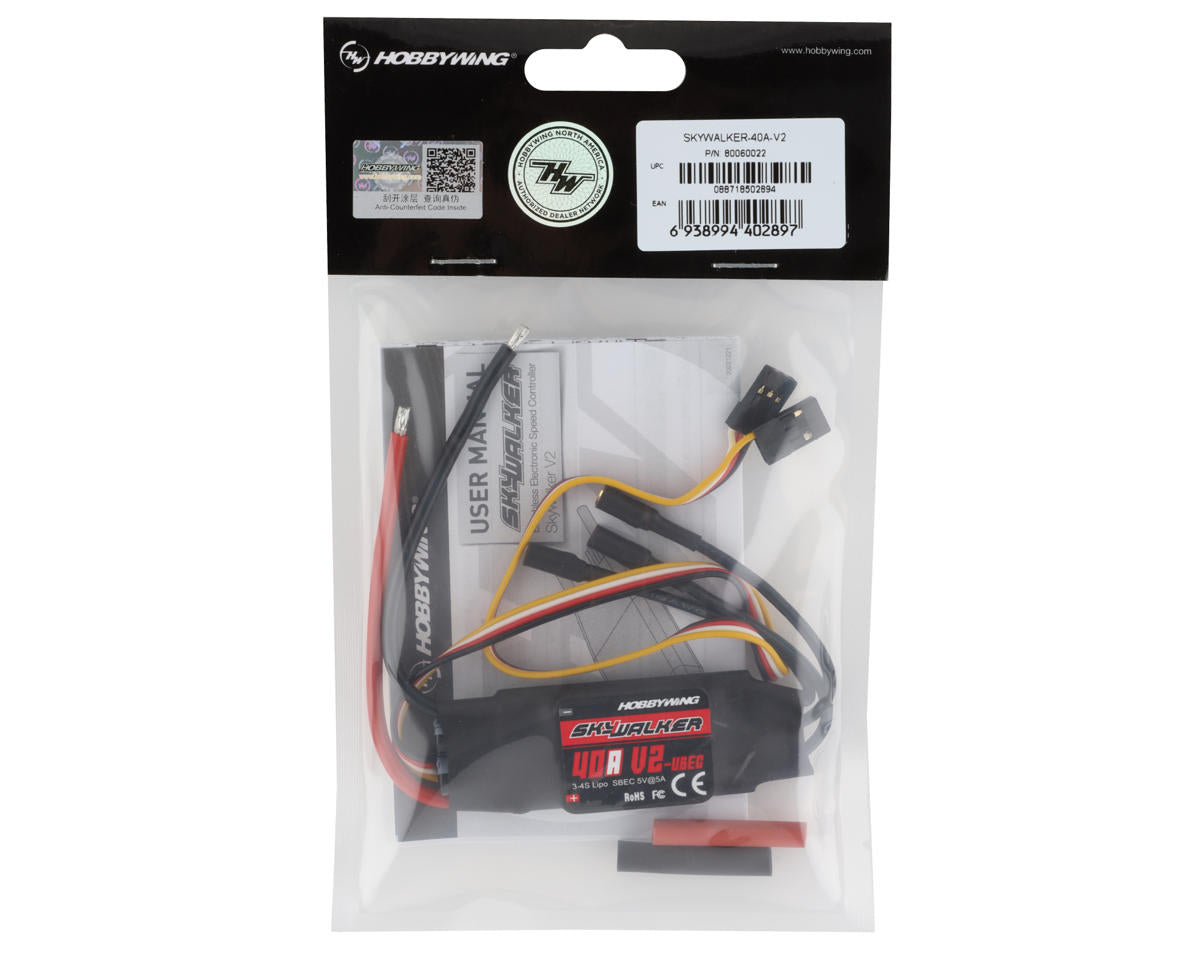 Hobbywing Skywalker 40A V2 40 Amp Brushless ESC (3-4S)