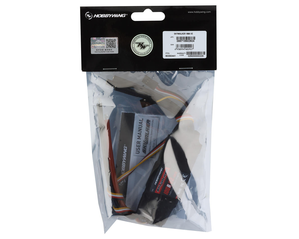 Hobbywing Skywalker 100A V2 100 Amp Brushless ESC (3-6S)