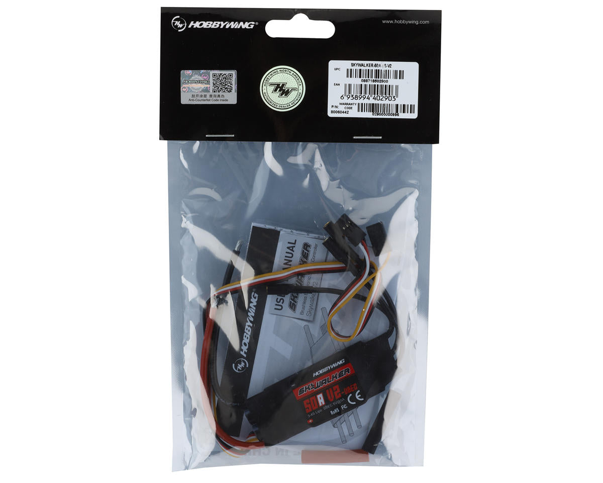 Hobbywing Skywalker 50A V2 50 Amp Brushless ESC (3-4S)