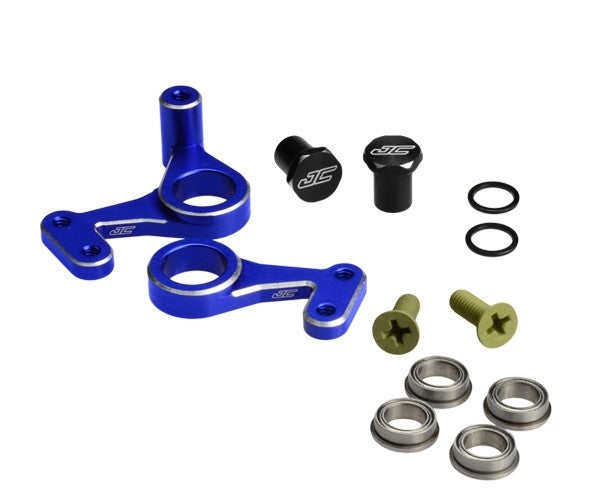 J Concepts RC10 Aluminum Steering Bell- Crank Set, Blue 23091