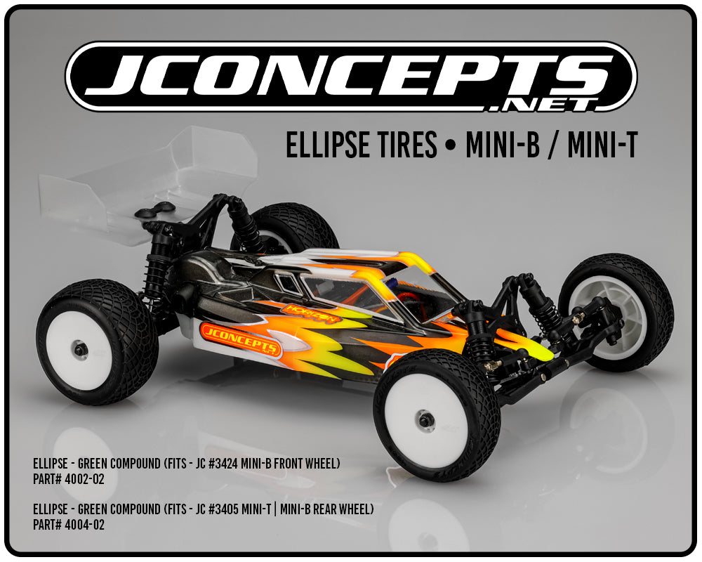 J Concepts Ellipse, Green Compound, Fits JC #3424 Mini-B Front Wheel 400202