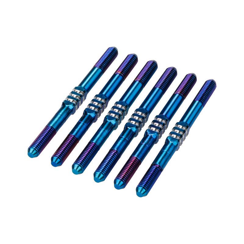 J Concepts RC10B7 3.5x48mm Fin Titanium Turnbuckle, Burnt Blue, 6pc 51361