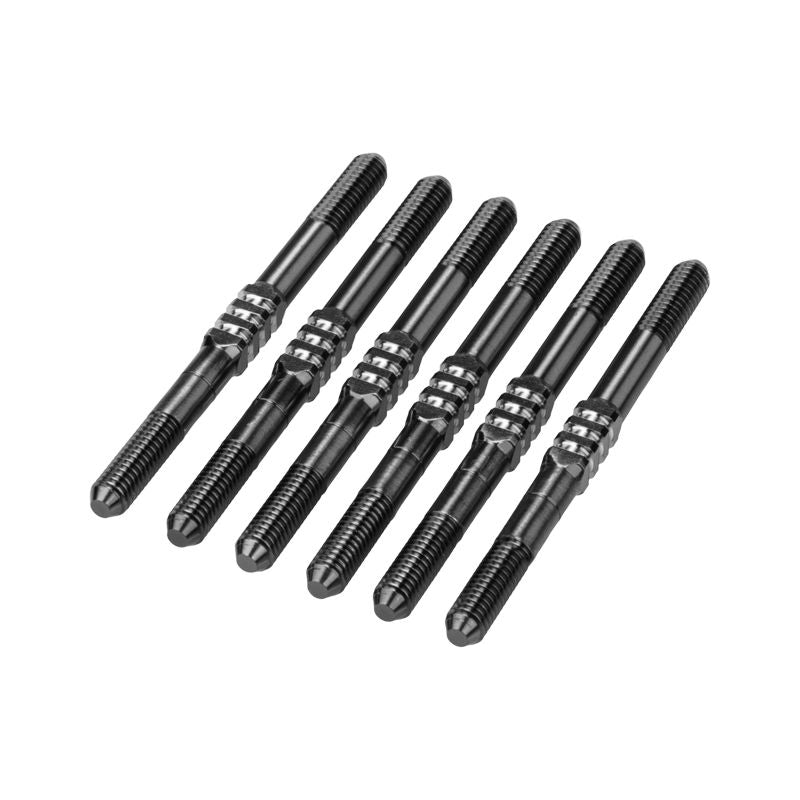 J Concepts RC10B7 3.5x48mm Fin Titanium Turnbuckle, Stealth Black, 6pc 51362