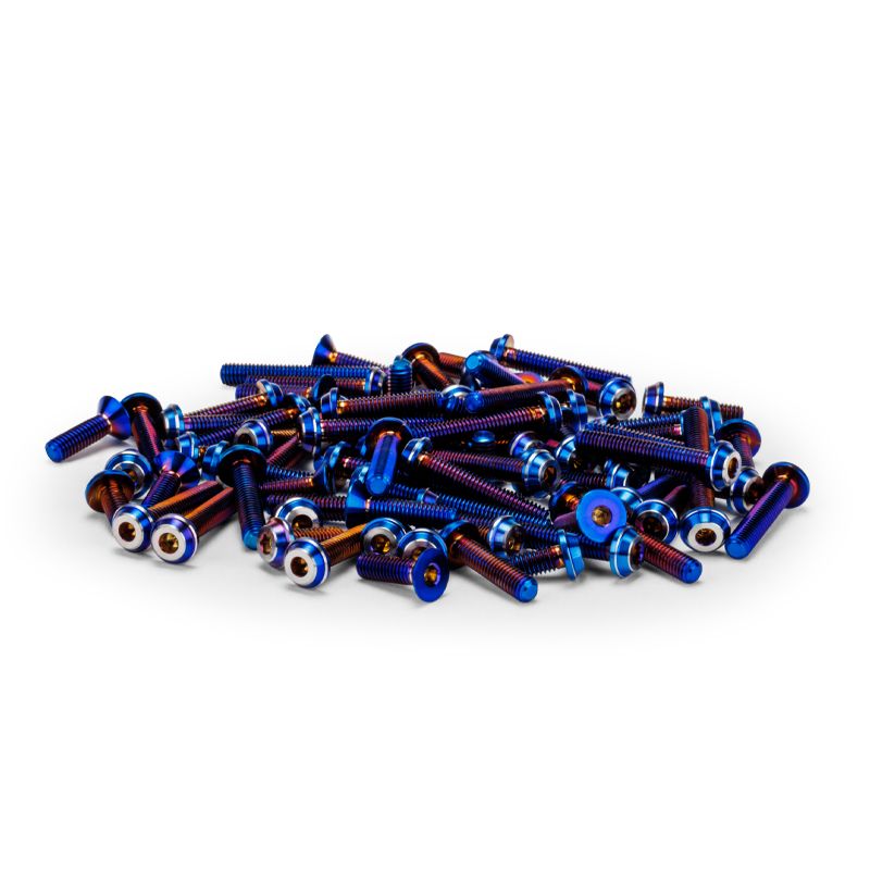 J Concepts RC10B7 Titanium Top Hat Screw Set, Upper, Blue, 74pc 51381