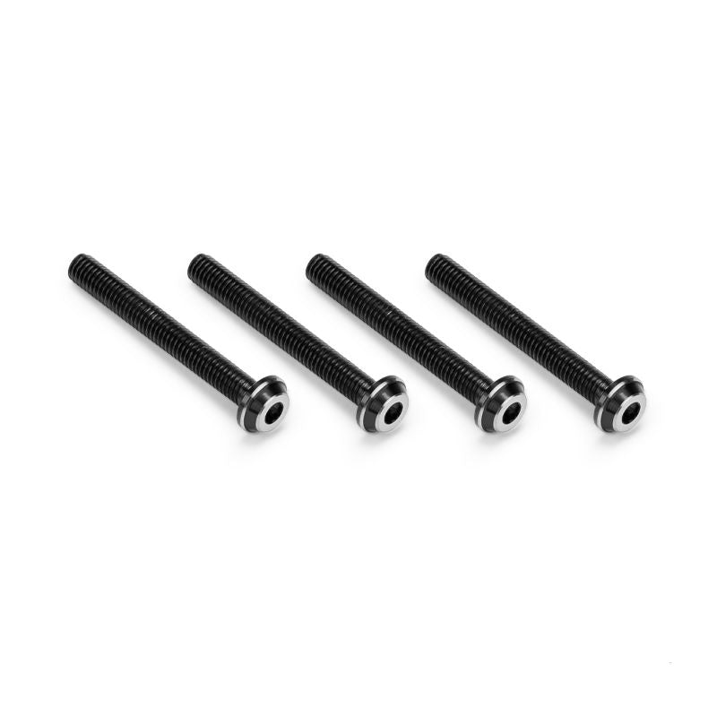 J Concepts 3x24mm Top Hat Titanium Screw, Stealth Black, 4pc 51442