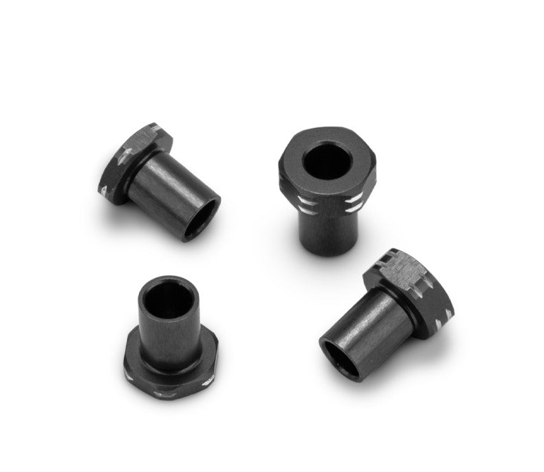 J Concepts RC10B7 Aluminum Caster Hat Bushings, 4pc, Black, 51862