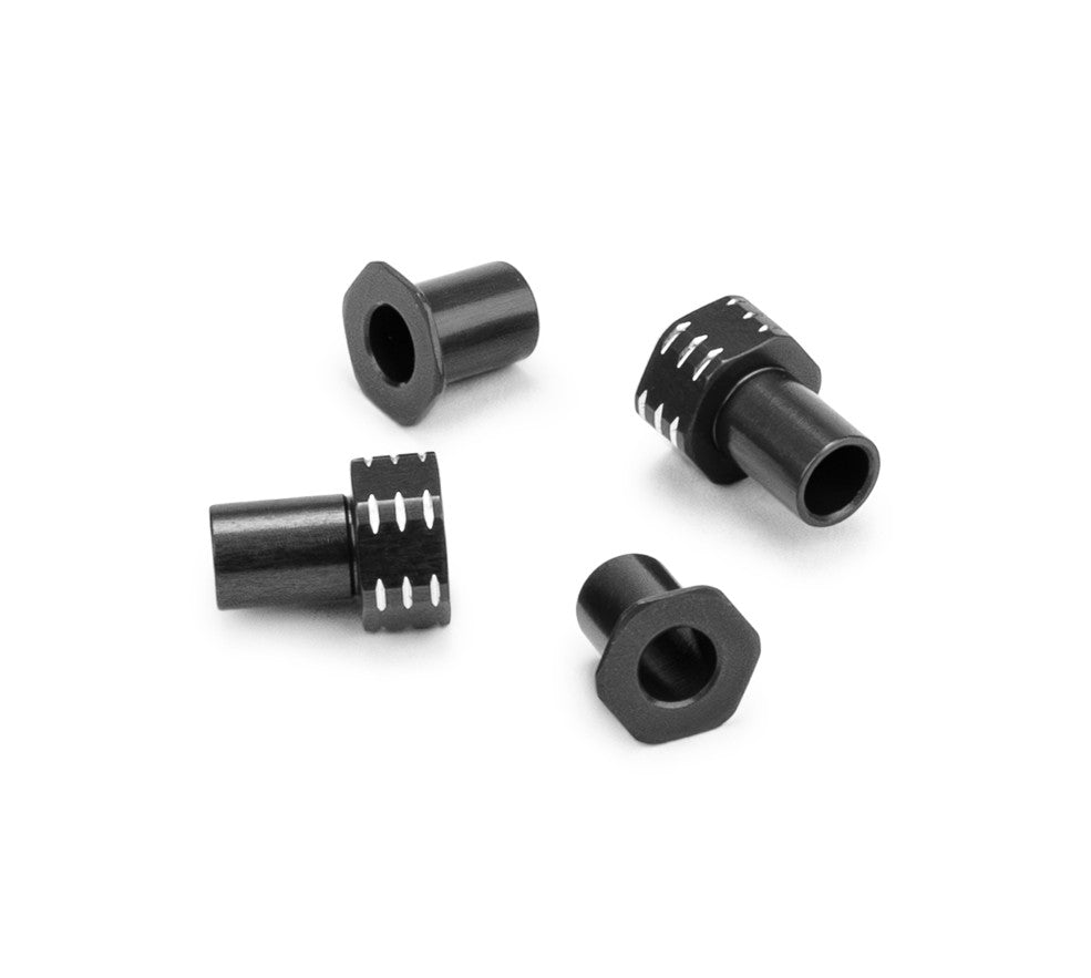 J Concepts RC10B7 Aluminum Caster Hat Bushings, 0 and 3mm, 4pc, 51962