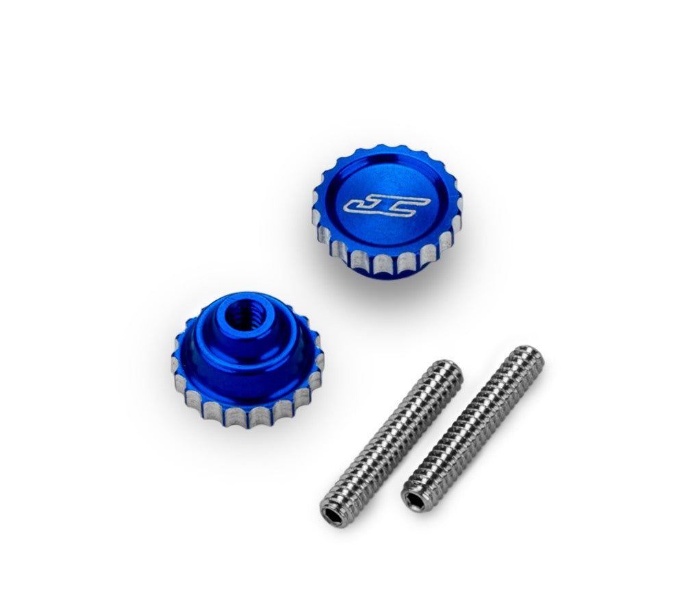 J Concepts 4-40 Future Thumb Nut with Set Screw, 2pc, Blue 52401