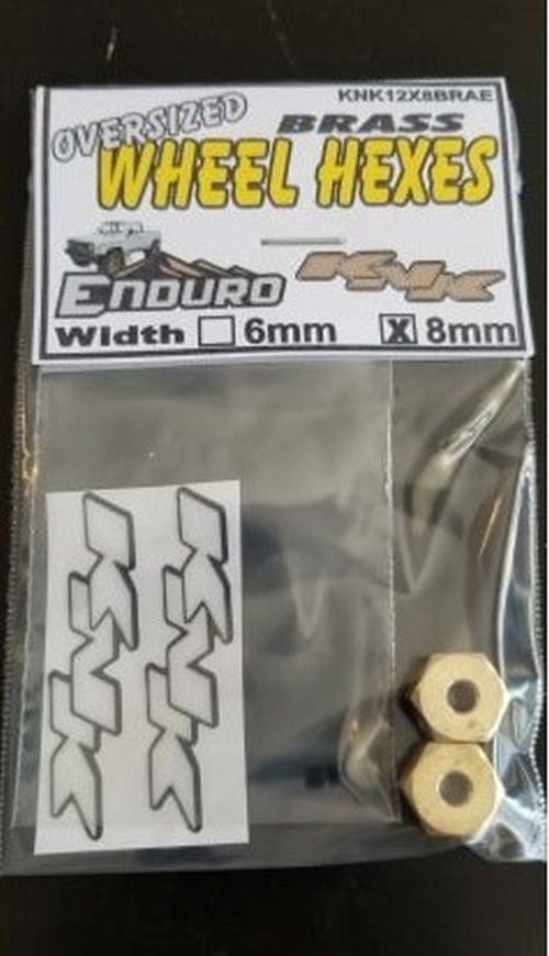 Team KNK (2) 12mm x 8mm wide Brass Hexes for Enduro