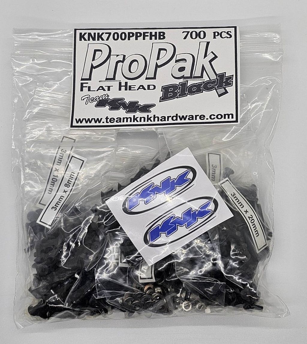 Team KNK (700 pcs) Flat Head ProPak Black Oxide Bulk Bag