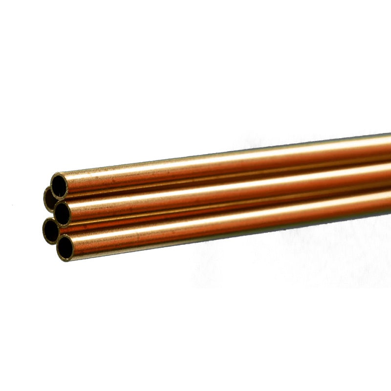 K&S Metals Round Brass Tube 1/8" OD x 0.014" Wall x 36" — 5-Pack 260/272 Brass Tubing for Hobby & Crafts
